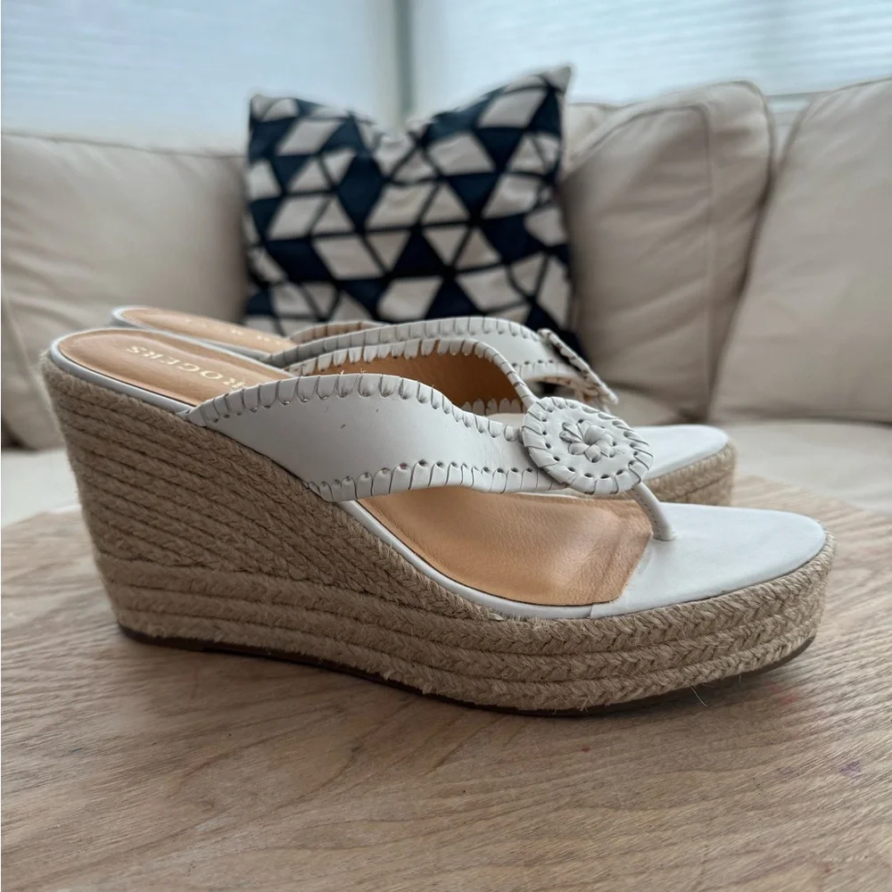 Jack Rogers White Espadrille Wedges - Picture 5 of 8